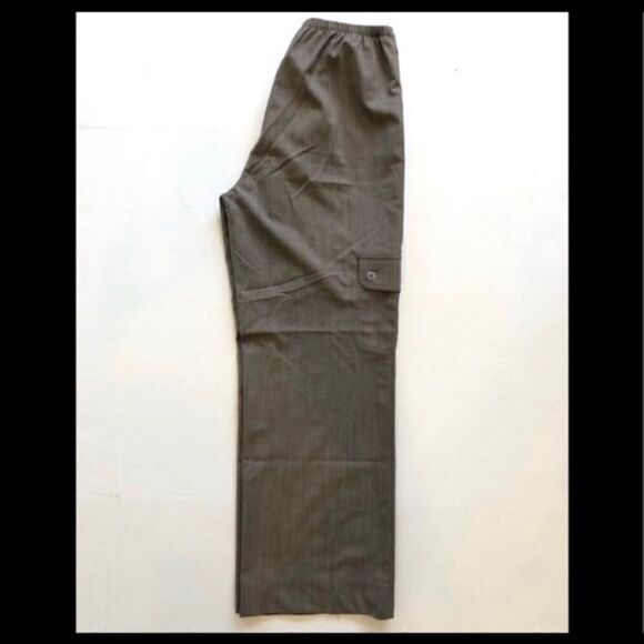 ST. JOHN NWOT LINEN MIX HIGH RISE BROWN PANTS S - Picture 3 of 5
